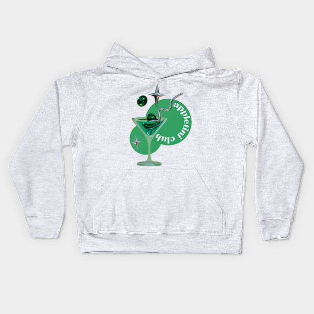 appletini martini cocktail Kids Hoodie by Voropaeva_visual